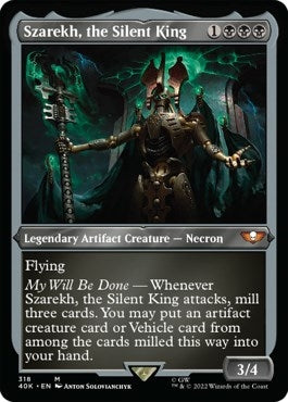 Image for Szarekh, the Silent King (Display Commander) (Foil Etched) - Thick Stock (318) (40K) - Magic: The Gathering