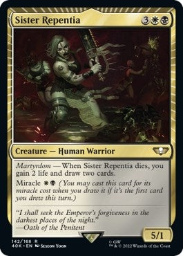 Image for Sister Repentia (Surge Foil) (142) (40K) - Magic: The Gathering