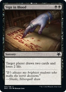 Image for Sign in Blood (61) (GN3) - Magic: The Gathering