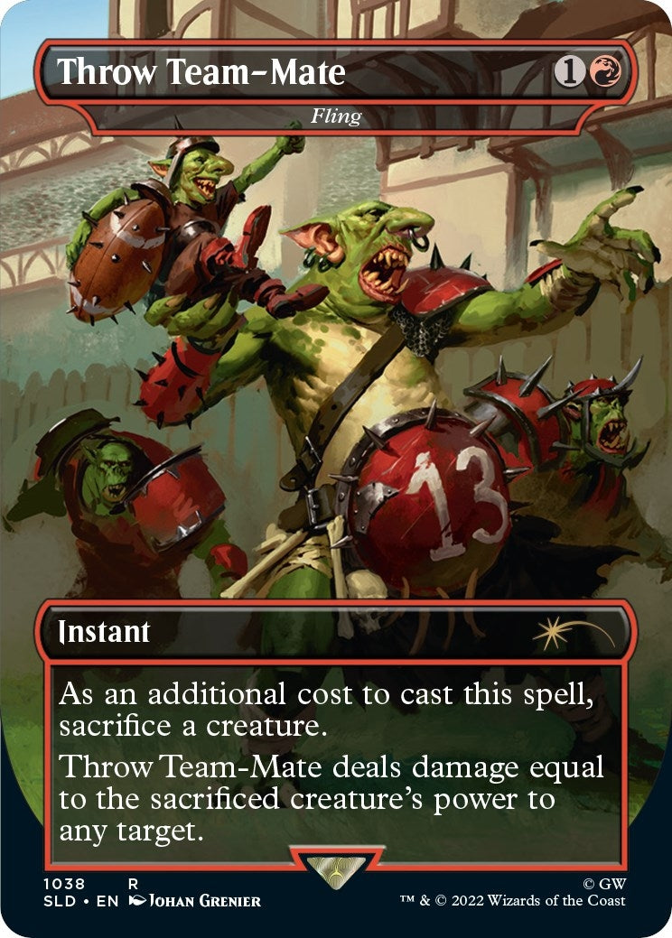 Image for Throw Team-Mate - Fling (Borderless) (1038) (SLD) - Magic: The Gathering
