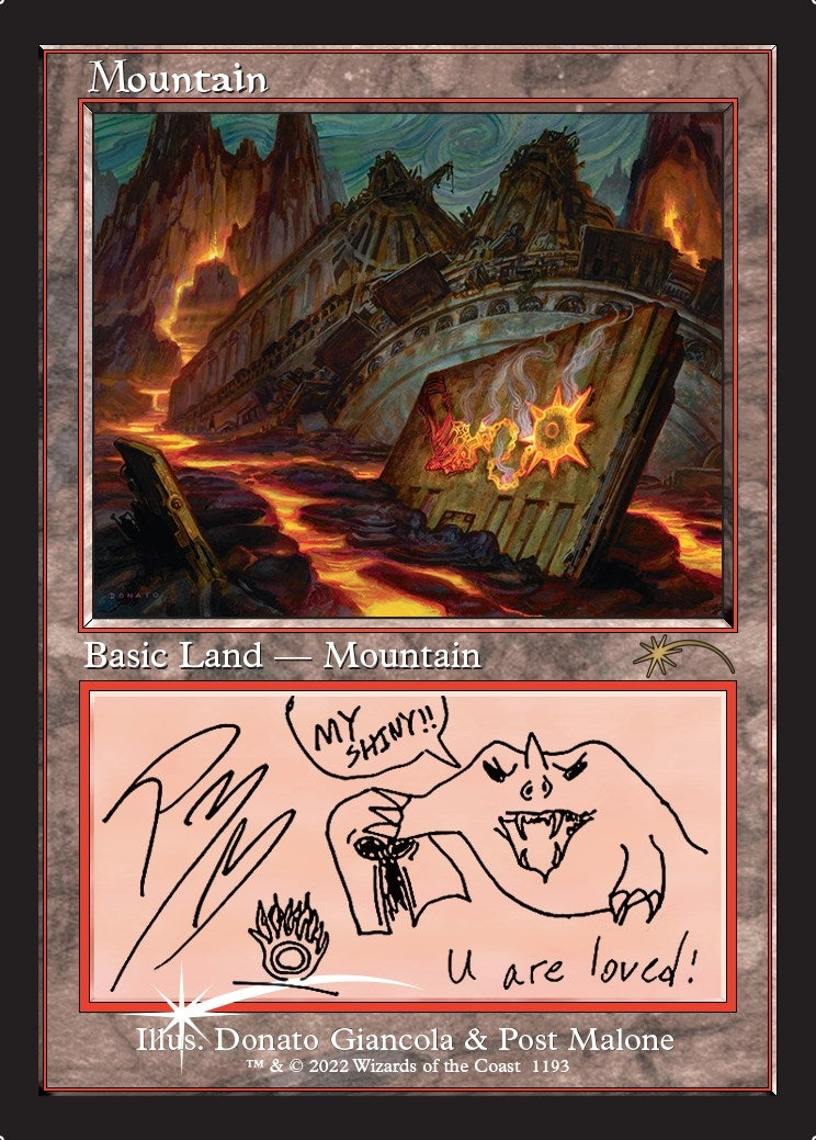 Image for Mountain (Post Malone) (1193) (SLD) - Magic: The Gathering