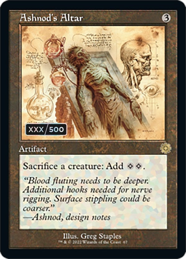 Image for Ashnod's Altar (Schematic) (Serial Numbered) (67) (BRR) - Magic: The Gathering