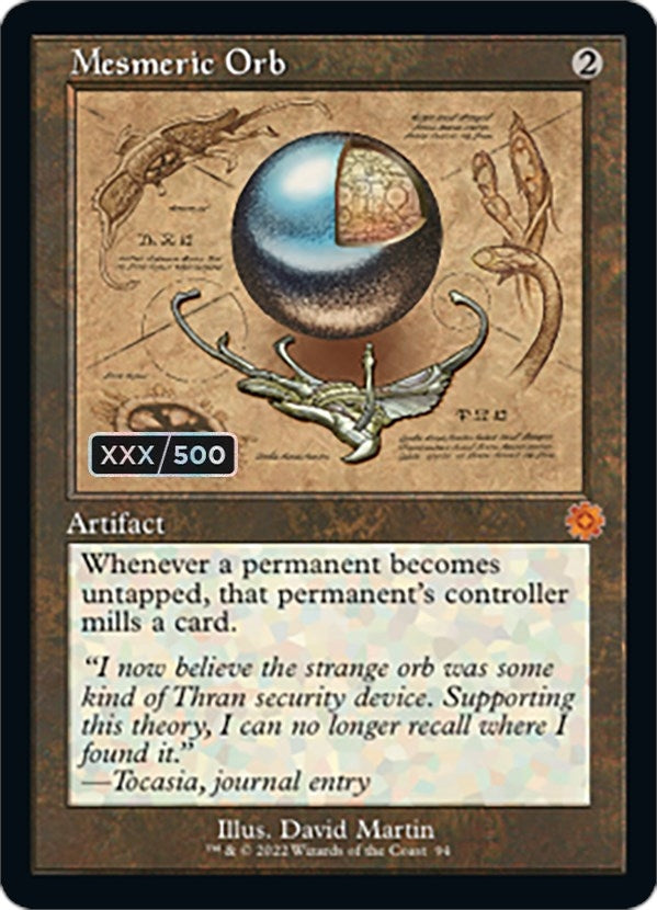 Image for Mesmeric Orb (Schematic) (Serial Numbered) (94) (BRR) - Magic: The Gathering