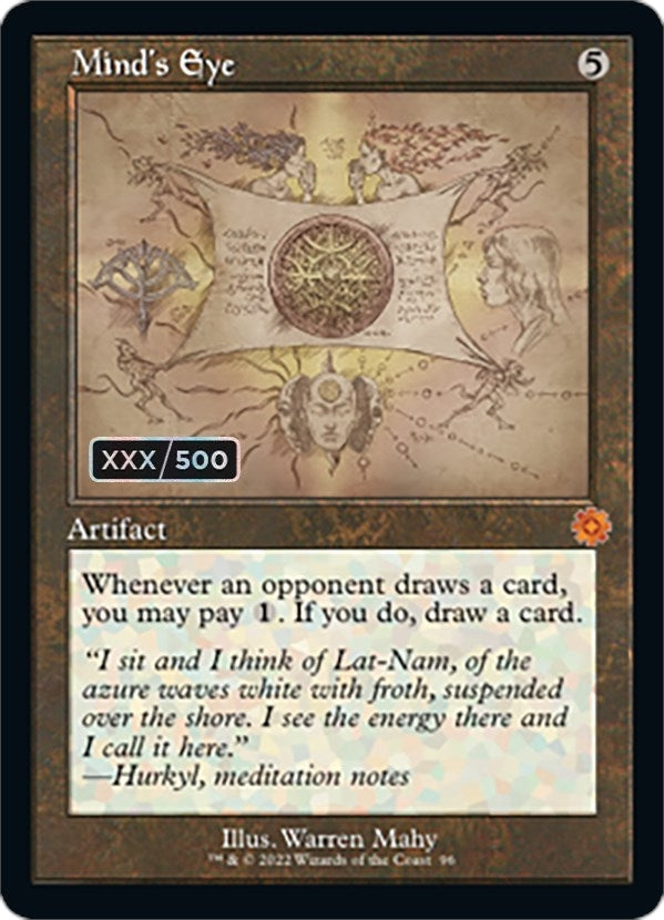 Image for Mind's Eye (Schematic) (Serial Numbered) (96) (BRR) - Magic: The Gathering