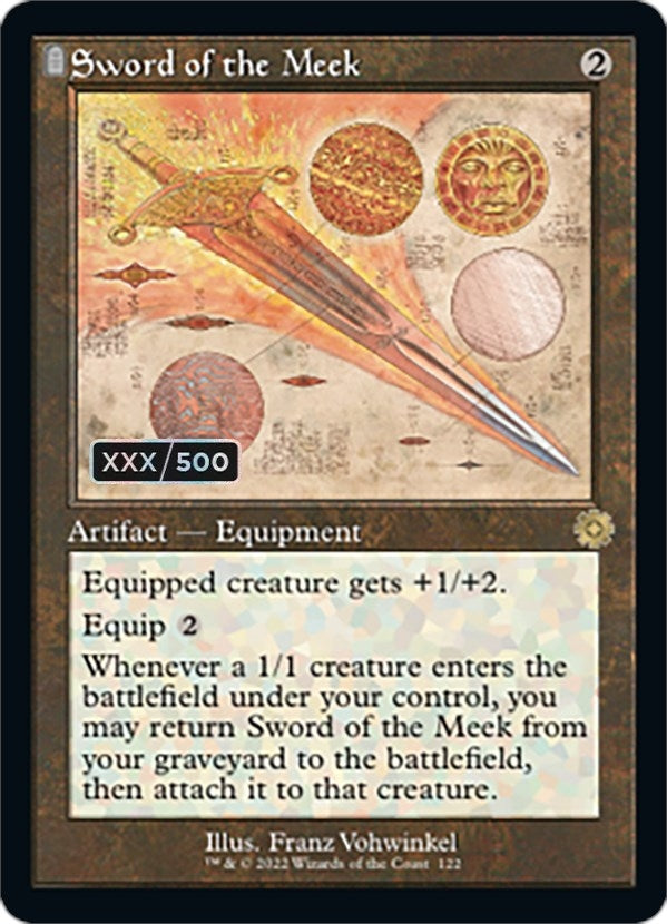Image for Sword of the Meek (Schematic) (Serial Numbered) (122) (BRR) - Magic: The Gathering