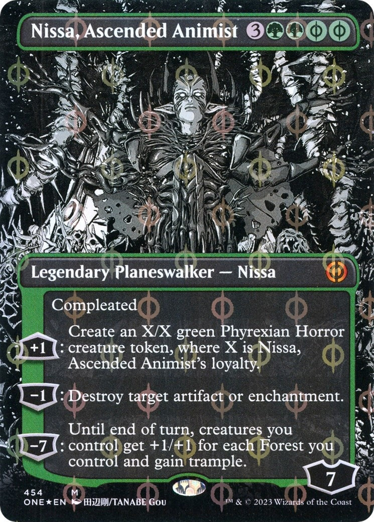 Image for Nissa, Ascended Animist (Borderless) (Step-and-Compleat Foil) (454) (ONE) - Magic: The Gathering