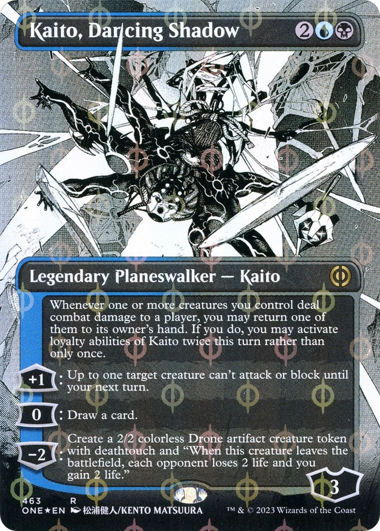 Image for Kaito, Dancing Shadow (Borderless) (Step-and-Compleat Foil) (463) (ONE) - Magic: The Gathering