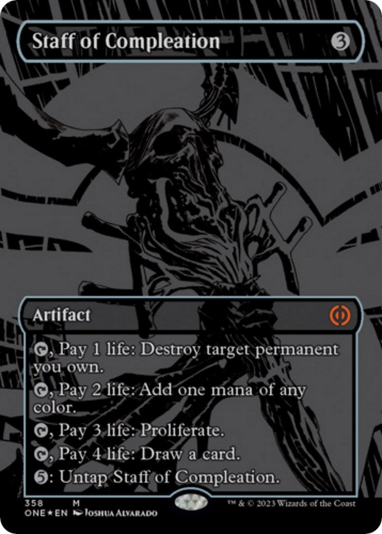Image for Staff of Compleation (Oil Slick Raised Foil) (358) (ONE) - Magic: The Gathering