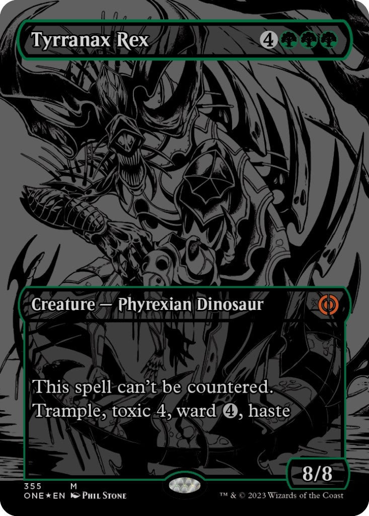 Image for Tyrranax Rex (Oil Slick Raised Foil) (355) (ONE) - Magic: The Gathering
