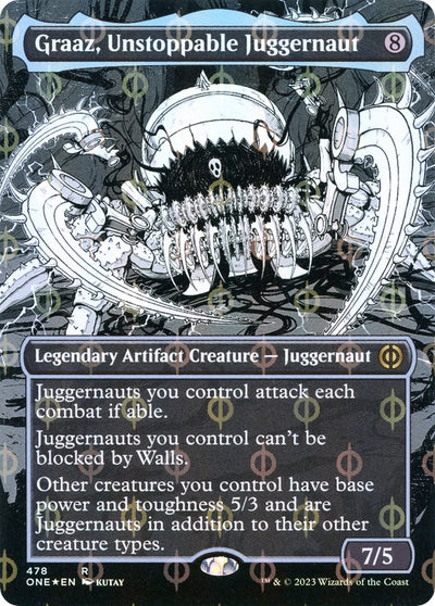 Graaz, Unstoppable Juggernaut (Borderless) (Step-and-Compleat Foil) (478) (ONE)