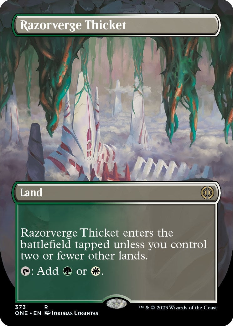 Image for Razorverge Thicket (Borderless) (373) (ONE) - Magic: The Gathering