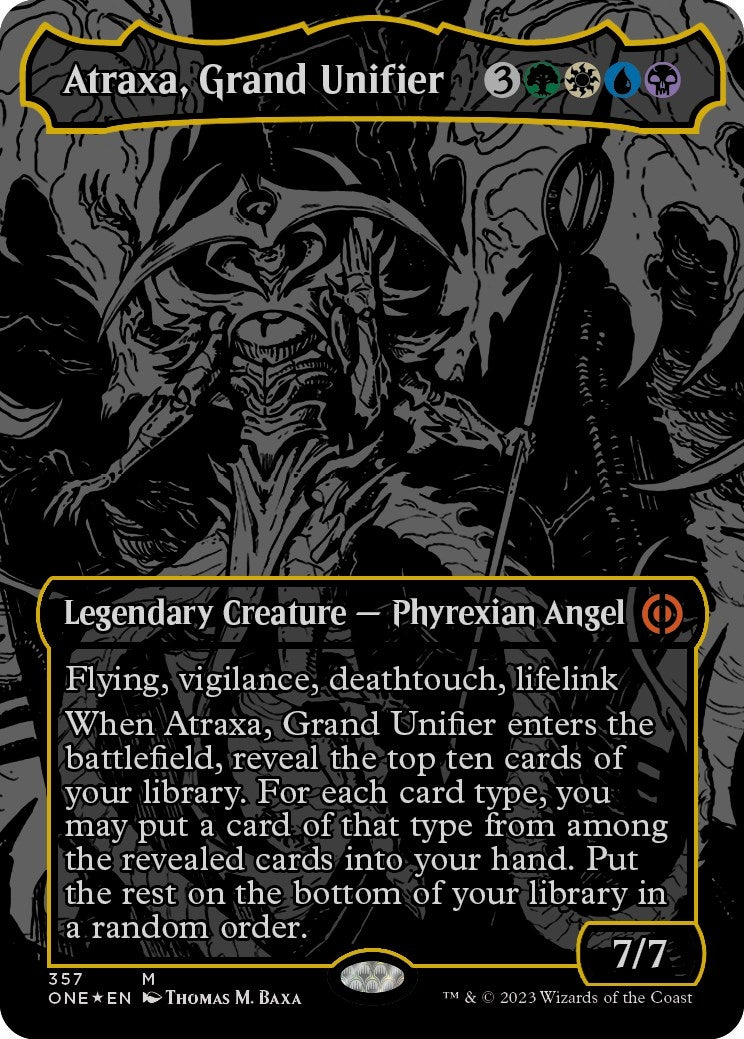 Image for Atraxa, Grand Unifier (Oil Slick Raised Foil) (357) (ONE) - Magic: The Gathering