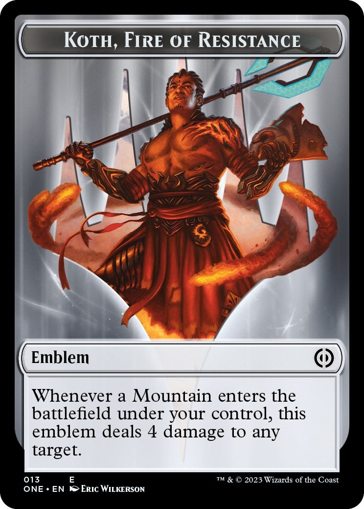 Image for Emblem - Koth, Fire of Resistance (13) (ONE) - Magic: The Gathering