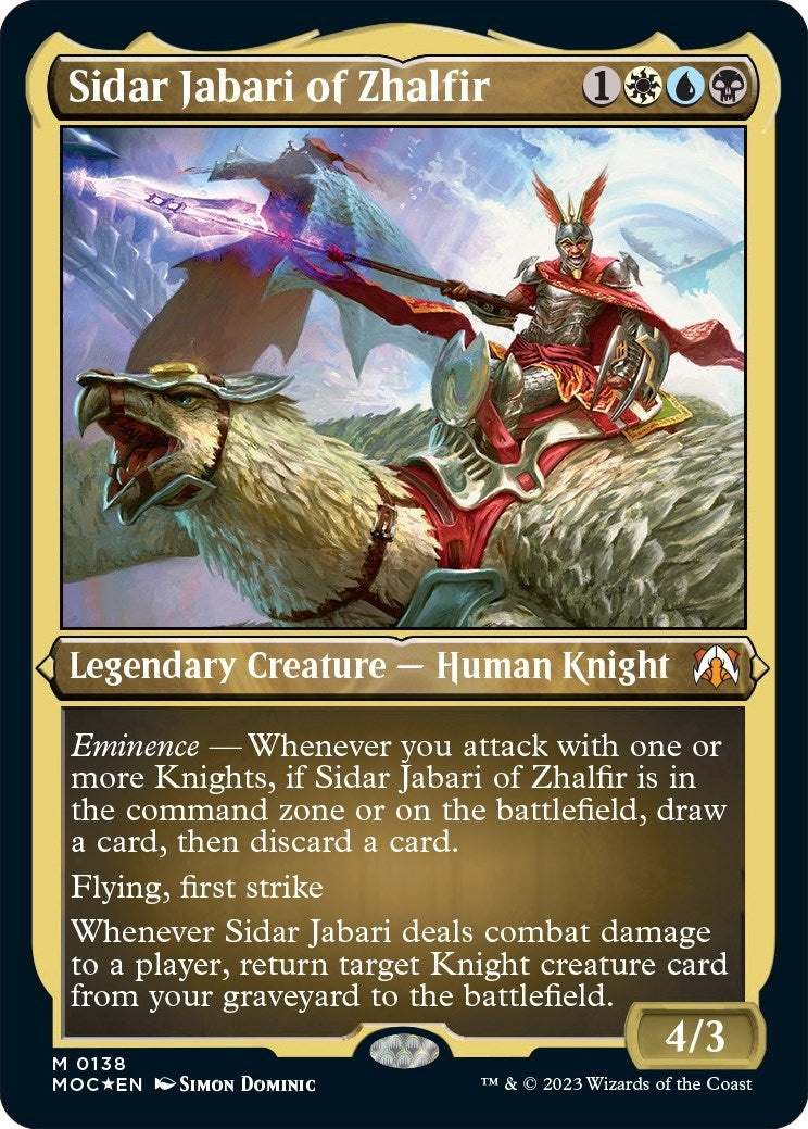 Image for Sidar Jabari of Zhalfir (Display Commander) - Thick Stock (138) (MOC) - Magic: The Gathering