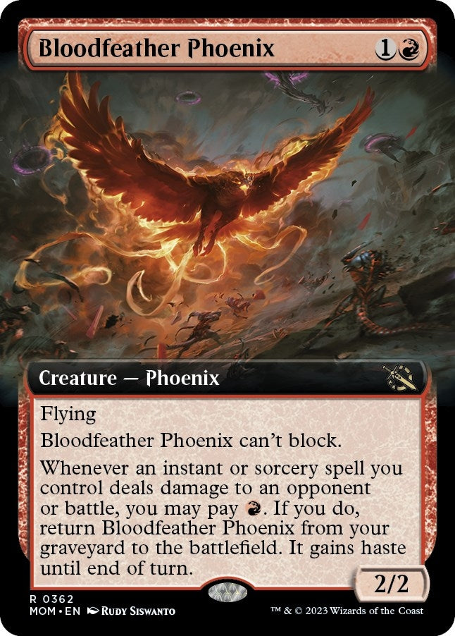 Image for Bloodfeather Phoenix (Extended Art) (362) (MOM) - Magic: The Gathering