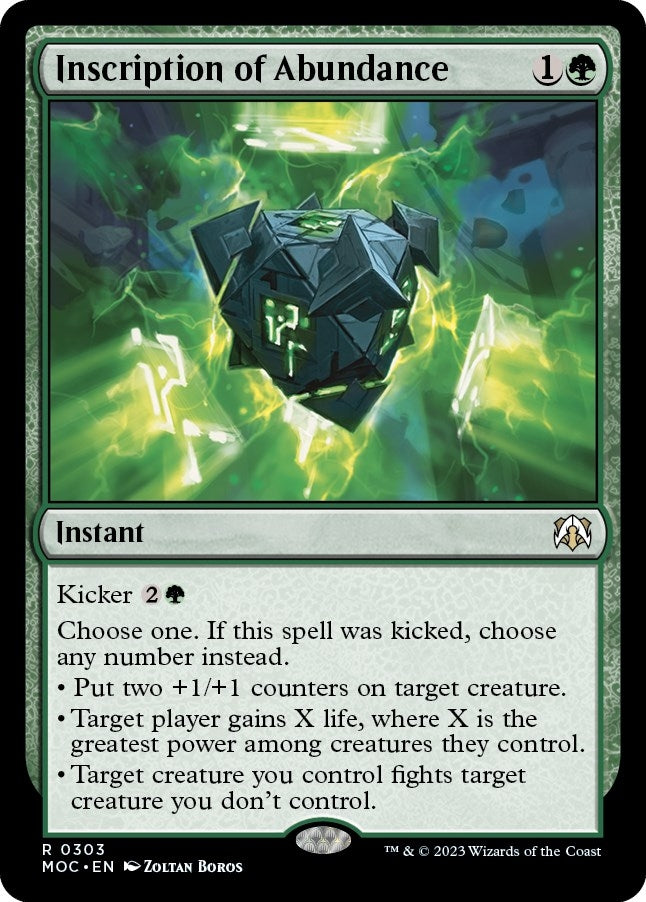 Image for Inscription of Abundance (303) (MOC) - Magic: The Gathering