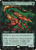 Image for Virulent Sliver (Extended Art) (Step-and-Compleat Foil) (659) (SLD) - Magic: The Gathering