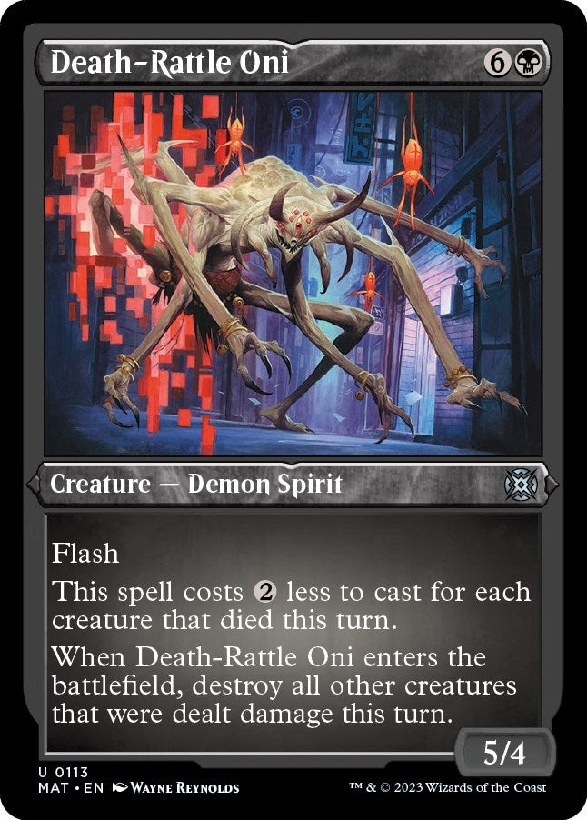 Image for Death-Rattle Oni (Foil Etched) (113) (MAT) - Magic: The Gathering