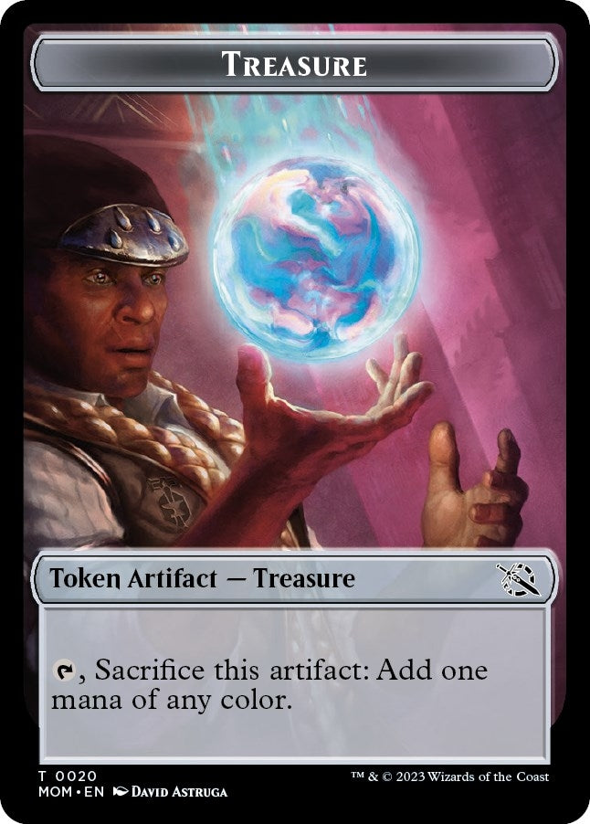 Image for Treasure (0020) // Dinosaur Double-Sided Token (20 // 7) (MOM) - Magic: The Gathering