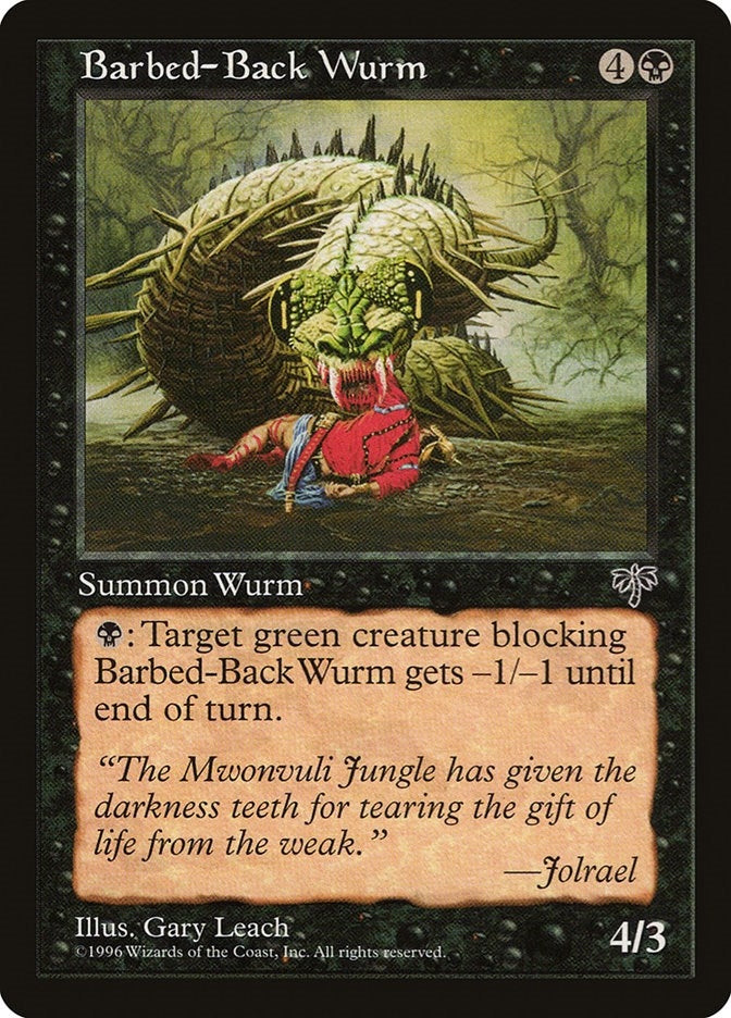 Image for Barbed-Back Wurm (MIR) - Magic: The Gathering