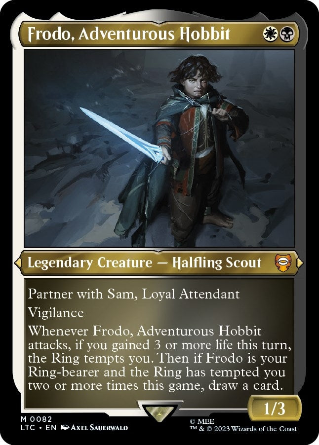 Image for Frodo, Adventurous Hobbit (Display Commander) - Thick Stock (82) (LTC) - Magic: The Gathering