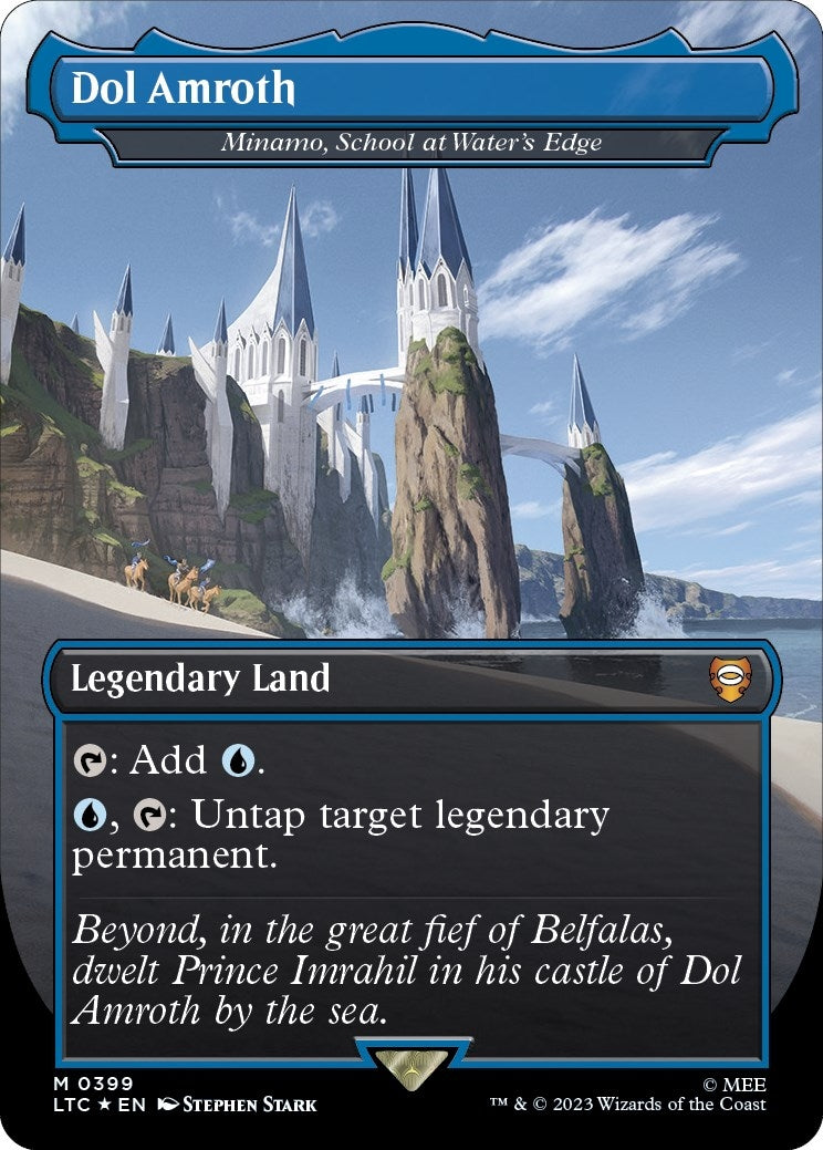 Image for Dol Amroth - Minamo, School at Water's Edge (Borderless) (Surge Foil) (399) (LTC) - Magic: The Gathering