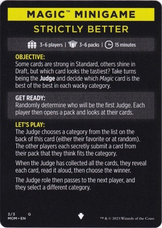 Image for Magic Minigame: Strictly Better (3) (MOM) - Magic: The Gathering