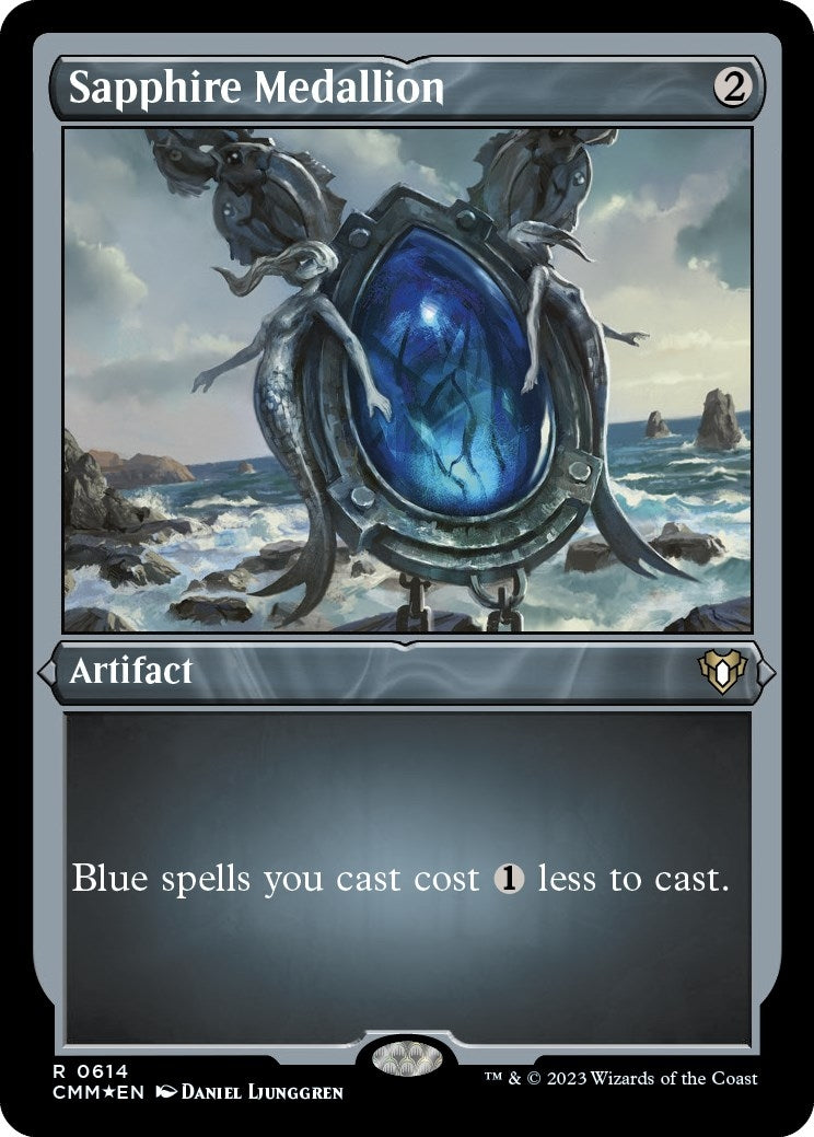 Image for Sapphire Medallion (Foil Etched) (614) (CMM) - Magic: The Gathering