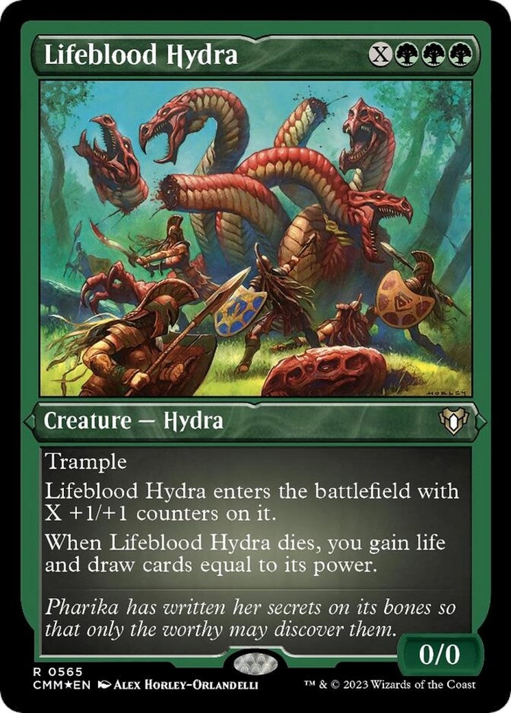 Image for Lifeblood Hydra (Foil Etched) (565) (CMM) - Magic: The Gathering