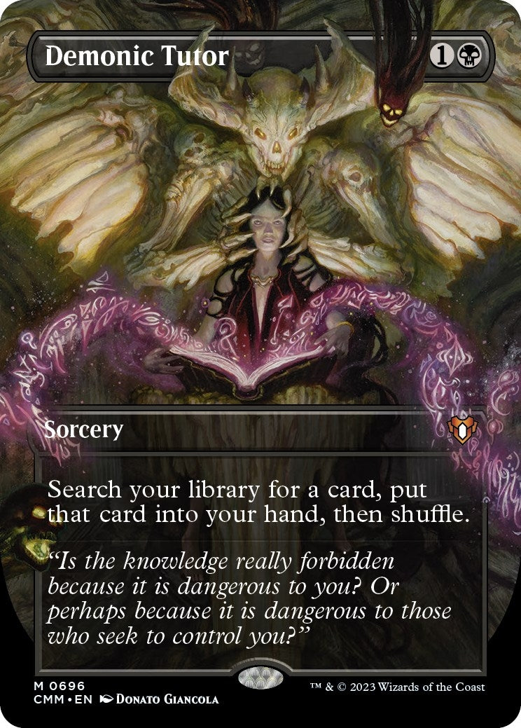 Image for Demonic Tutor (Borderless) (696) (CMM) - Magic: The Gathering