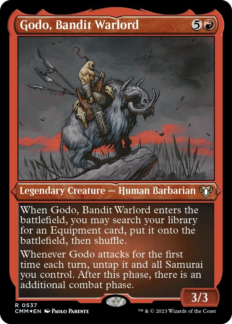 Image for Godo, Bandit Warlord (Foil Etched) (537) (CMM) - Magic: The Gathering