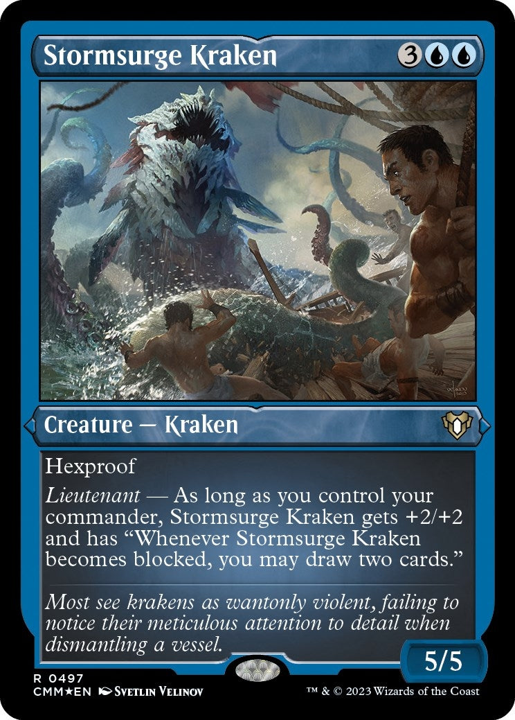 Image for Stormsurge Kraken (Foil Etched) (497) (CMM) - Magic: The Gathering