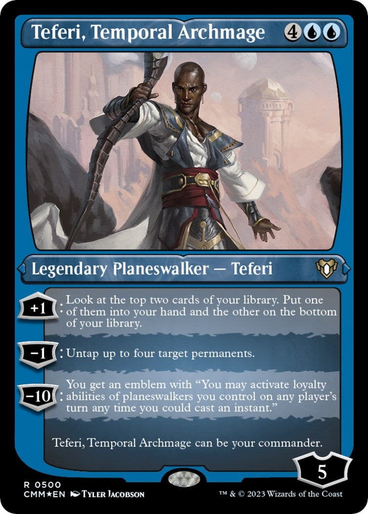 Image for Teferi, Temporal Archmage (Foil Etched) (500) (CMM) - Magic: The Gathering