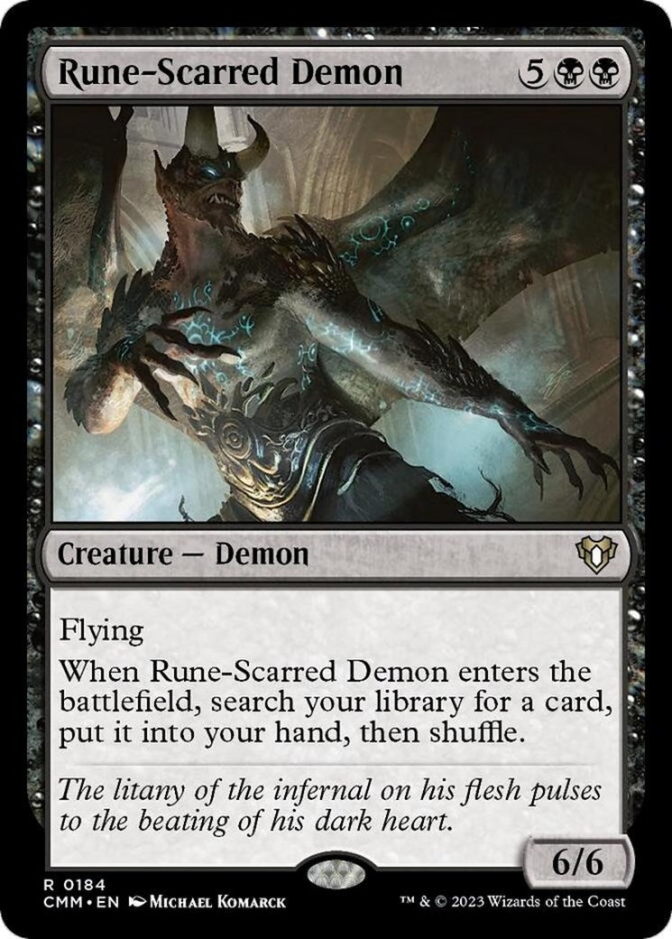 Image for Rune-Scarred Demon (184) (CMM) - Magic: The Gathering
