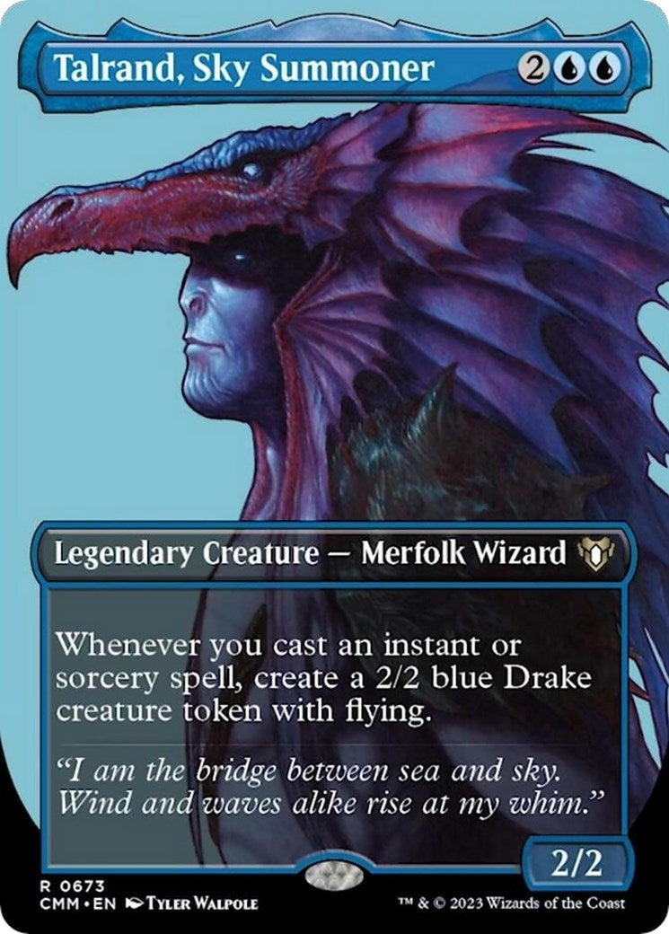Image for Talrand, Sky Summoner (Borderless) (673) (CMM) - Magic: The Gathering