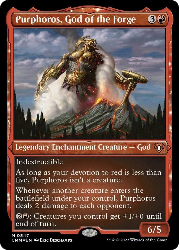 Image for Purphoros, God of the Forge (Foil Etched) (547) (CMM) - Magic: The Gathering