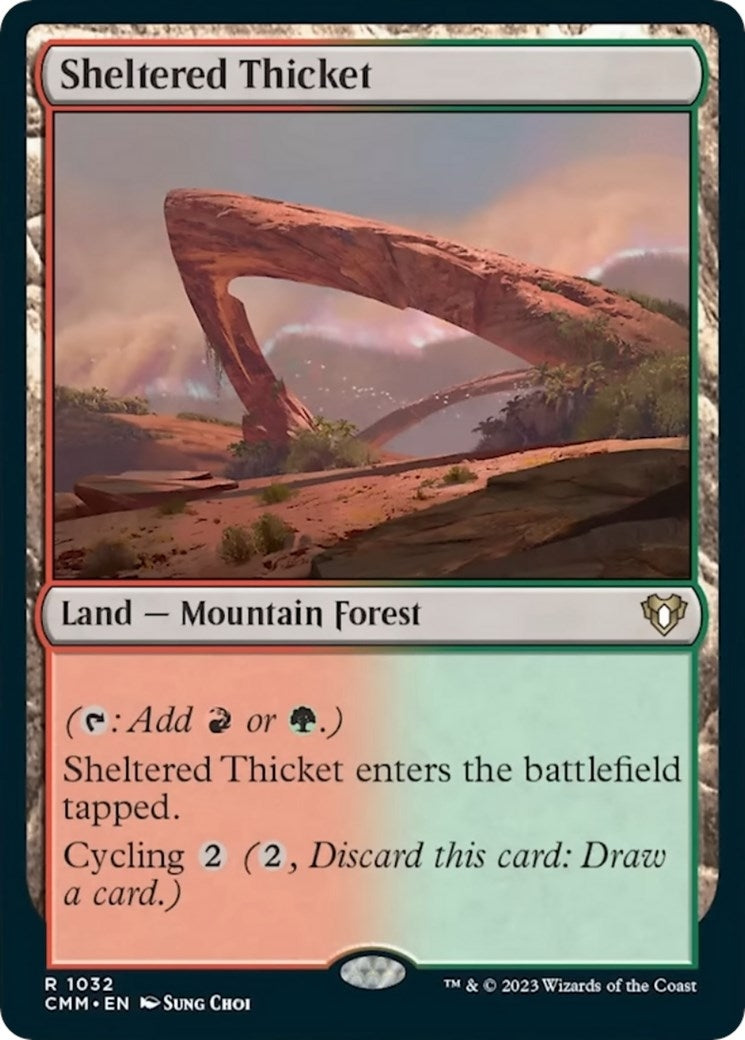 Image for Sheltered Thicket (1032) (CMM) - Magic: The Gathering