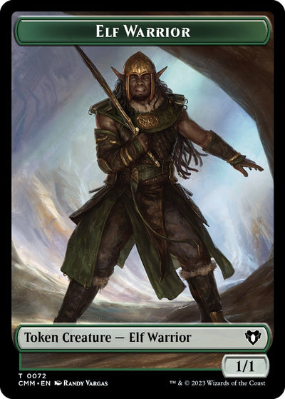 Elf Warrior // Cleric Double-Sided Token (72 // 62) (CMM)