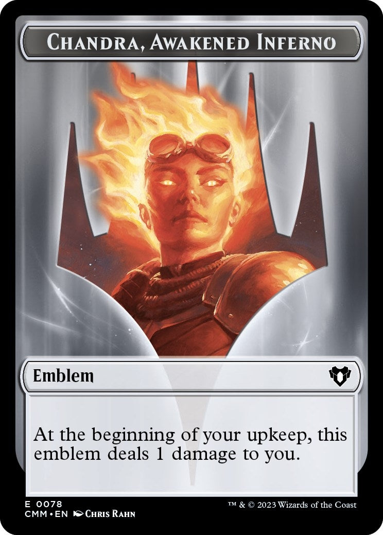 Image for Emblem - Chandra, Awakened Inferno // Wizard Double-Sided Token (78 // 71) (CMM) - Magic: The Gathering
