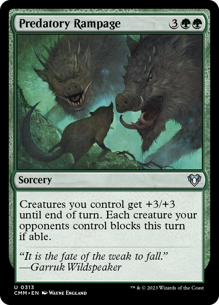 Image for Predatory Rampage (313) (CMM) - Magic: The Gathering