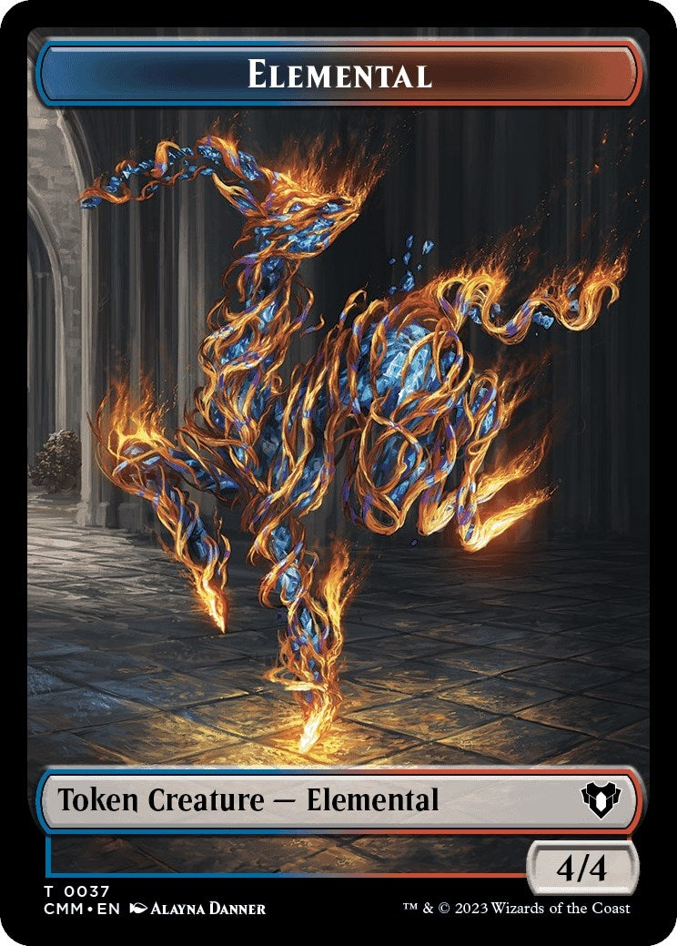 Image for Elemental (0037) // Human Soldier Double-Sided Token (37 // 6) (CMM) - Magic: The Gathering