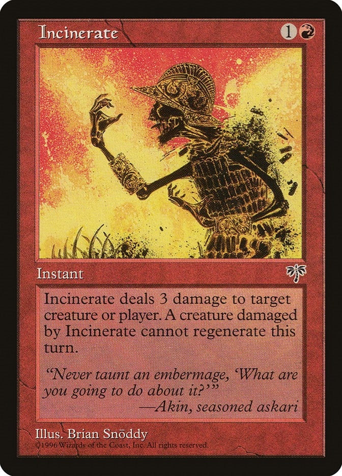 Image for Incinerate (MIR) - Magic: The Gathering