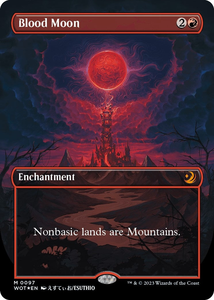 Image for Blood Moon (Anime Borderless) (Confetti Foil) (97) (WOT) - Magic: The Gathering