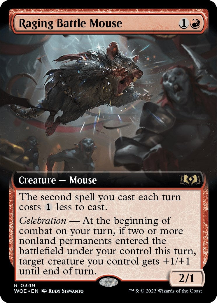 Image for Raging Battle Mouse (Extended Art) (349) (WOE) - Magic: The Gathering