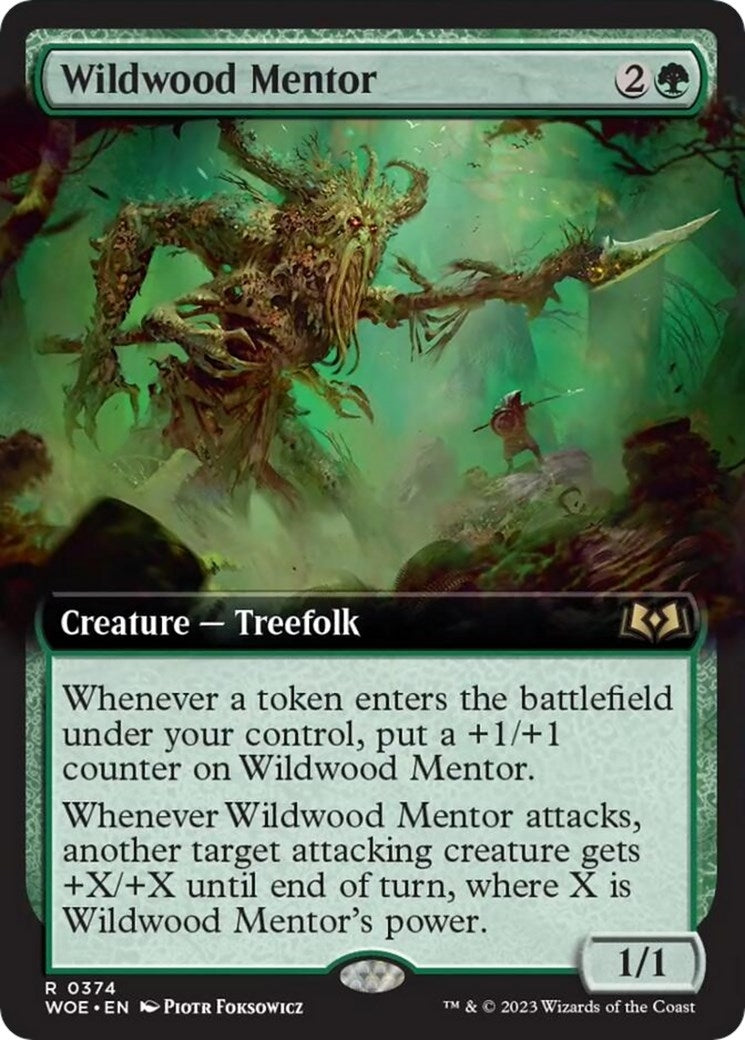 Image for Wildwood Mentor (Extended Art) (374) (WOE) - Magic: The Gathering