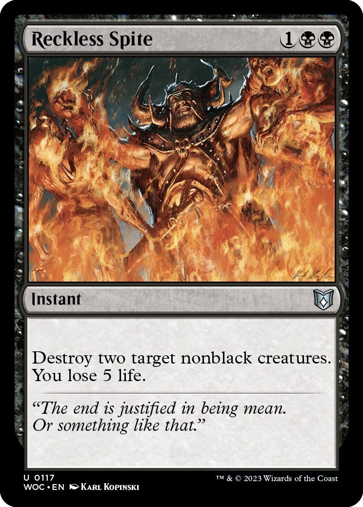Image for Reckless Spite (117) (WOC) - Magic: The Gathering