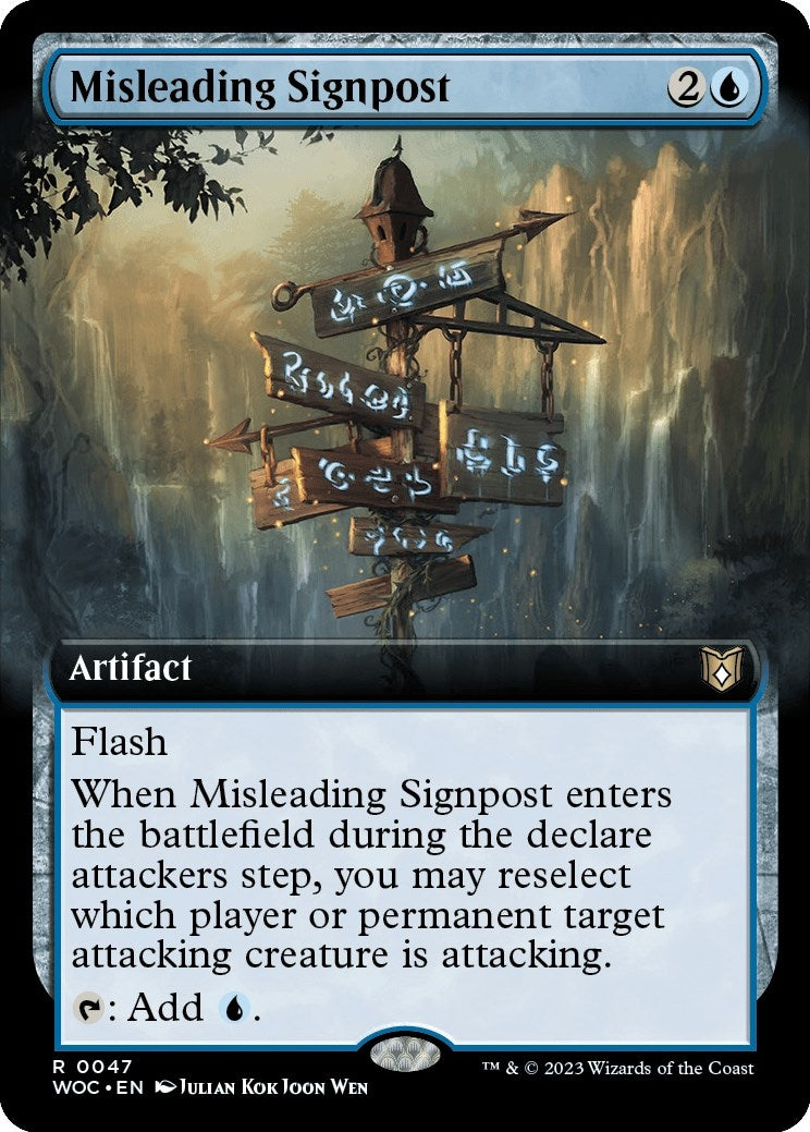 Image for Misleading Signpost (Extended Art) (47) (WOC) - Magic: The Gathering
