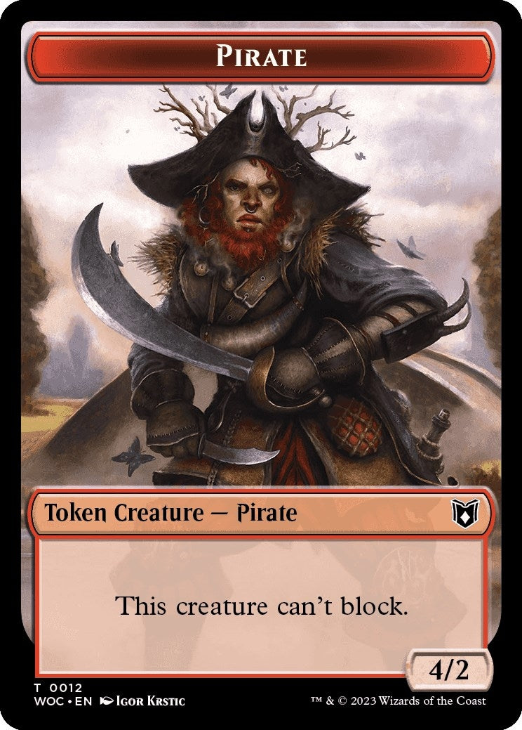 Image for Pirate // Human Double-Sided Token (12 // 2) (WOC) - Magic: The Gathering