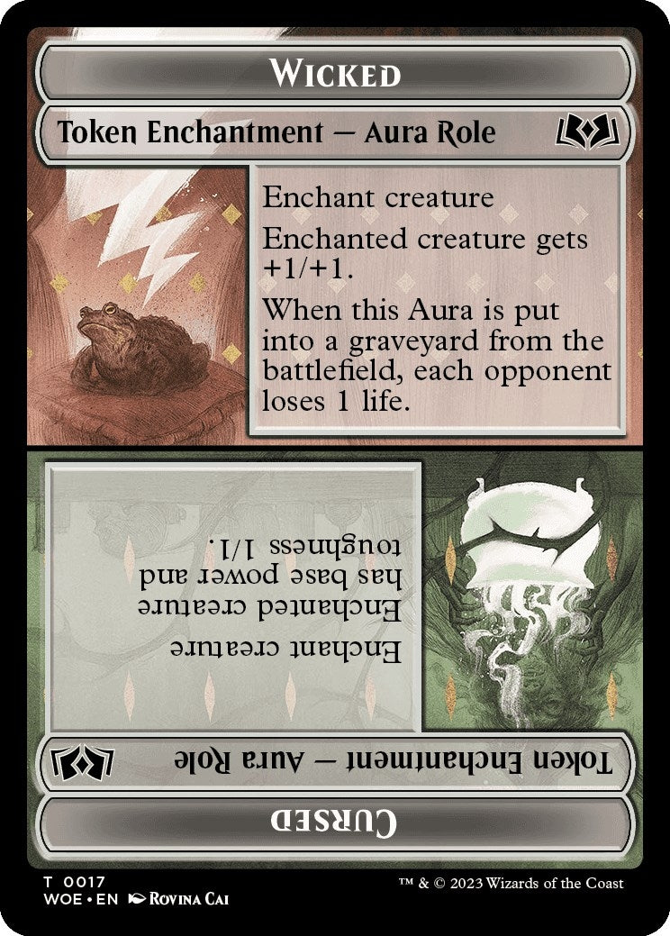 Image for Wicked Role / Cursed Role // Emblem - On An Adventure Double-Sided Token (17 // 18) (WOE) - Magic: The Gathering