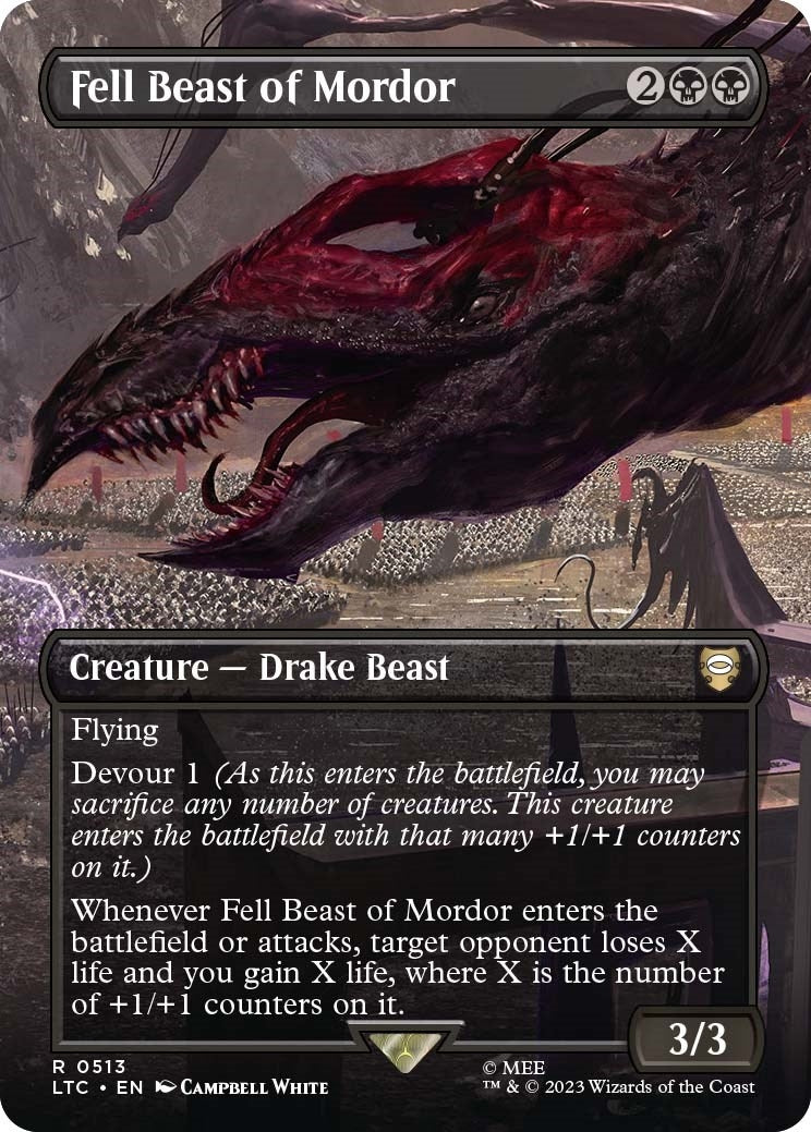 Image for Fell Beast of Mordor (Borderless) (513) (LTC) - Magic: The Gathering